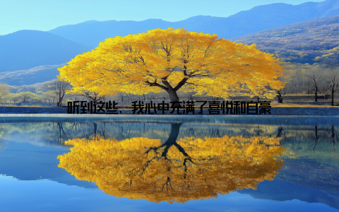 听到这些, 我心中充满了喜悦和自豪