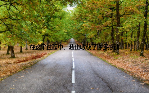 在这个过程中, 我也收获了许多感动