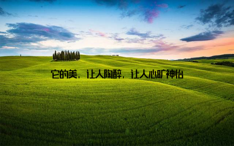 它的美, 让人陶醉, 让人心旷神怡