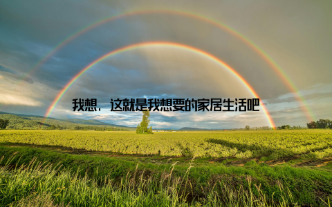 我想, 这就是我想要的家居生活吧