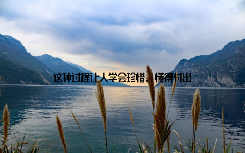 这种过程让人学会珍惜, 懂得付出