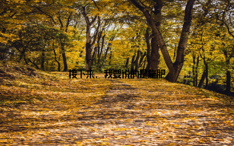 接下来, 我要说的是施肥