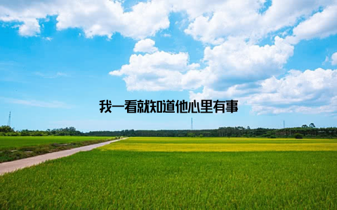 我一看就知道他心里有事