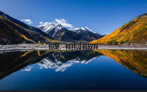 但是, 我并没有放弃