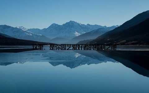 这里, 是你园艺爱好者的福利之地