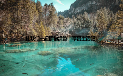 让我们一起拥抱绿色, 享受生活吧!