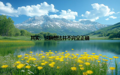 其实, 这种想法并不完全正确