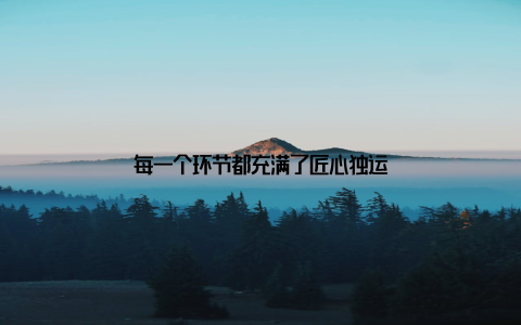 每一个环节都充满了匠心独运