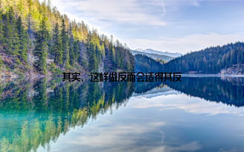 其实, 这样做反而会适得其反